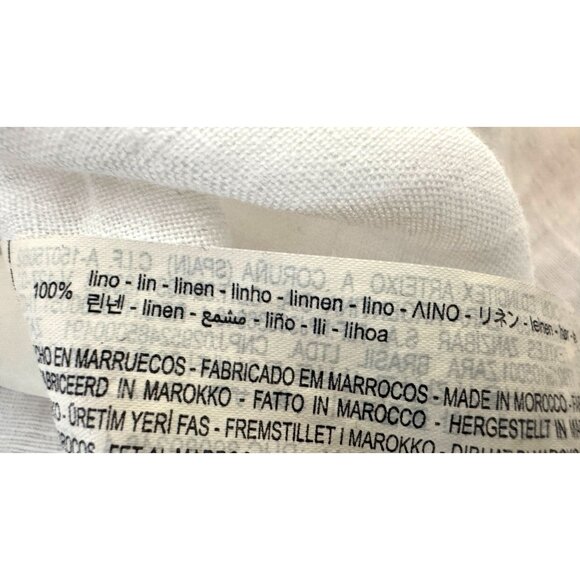 2/$30 ZARA Medium White Linen V-Neck Blouse With Button-Up Front - Picture 10 of 11